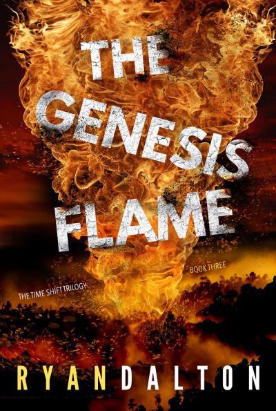 A book cover with the title of the genesis flame.